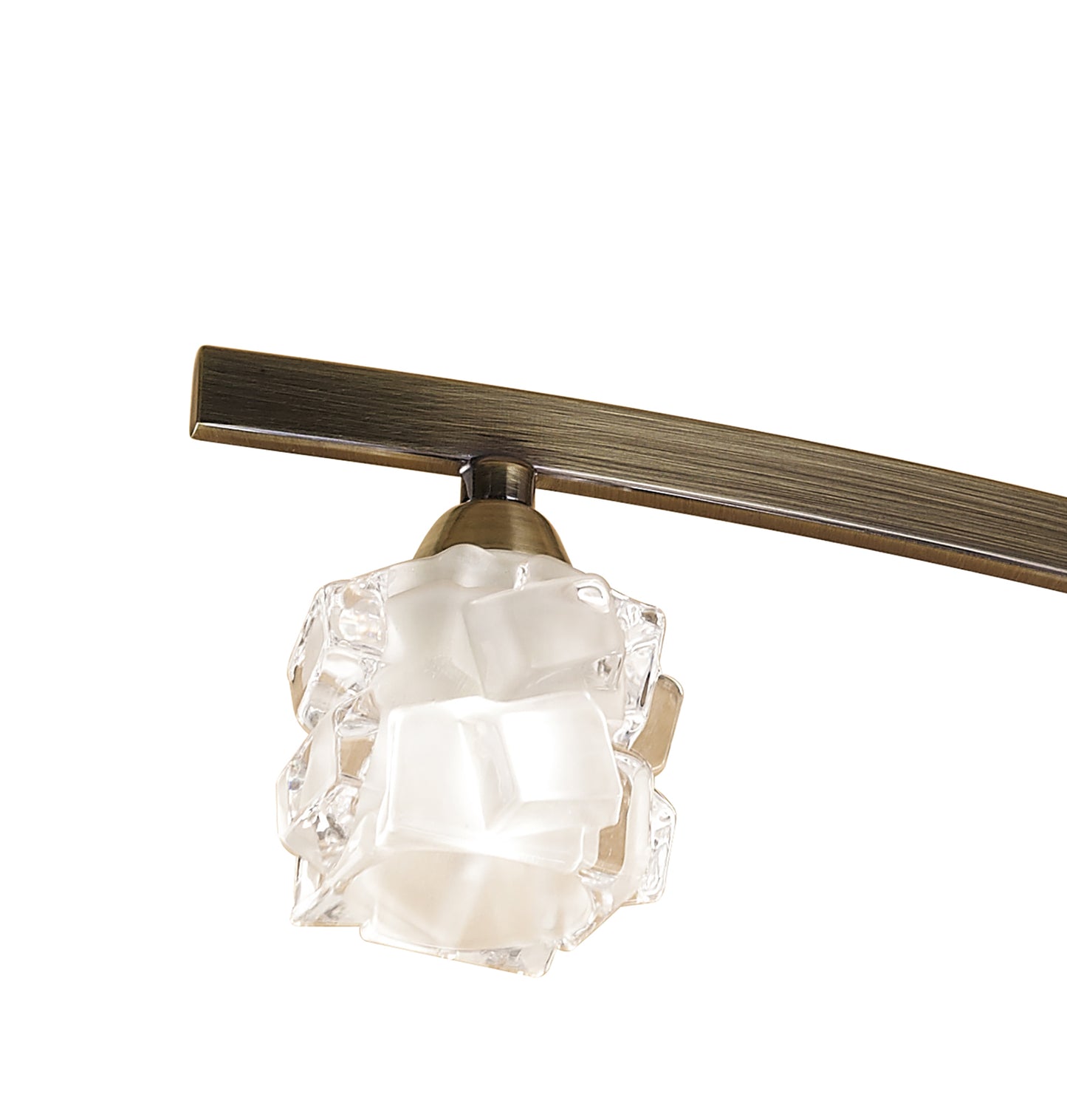 Ice Rectangular Telescopic Convertible To Semi Flush 6 Light G9 ECO, Antique Brass by Mantra