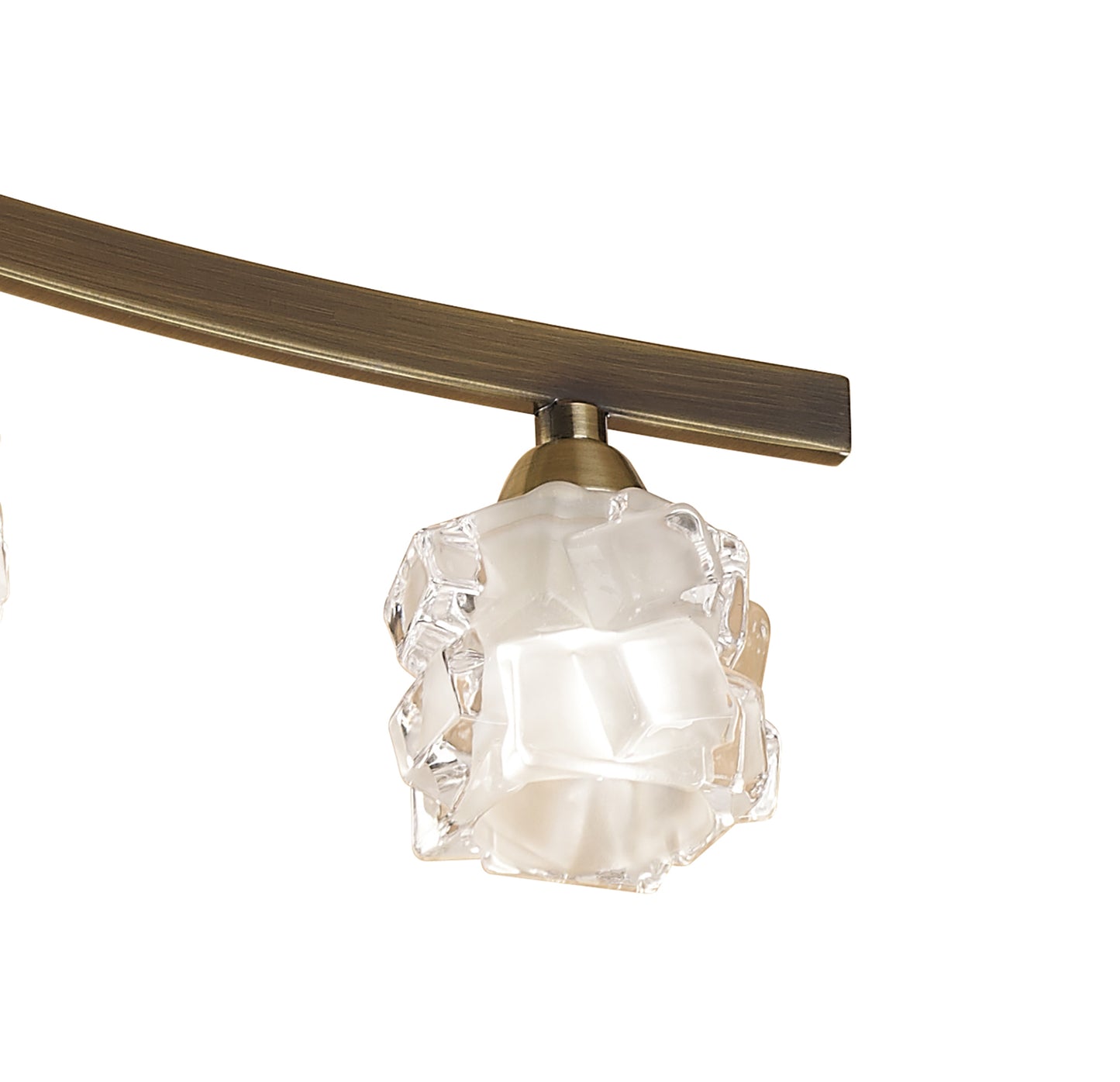 Ice Rectangular Telescopic Convertible To Semi Flush 6 Light G9 ECO, Antique Brass by Mantra