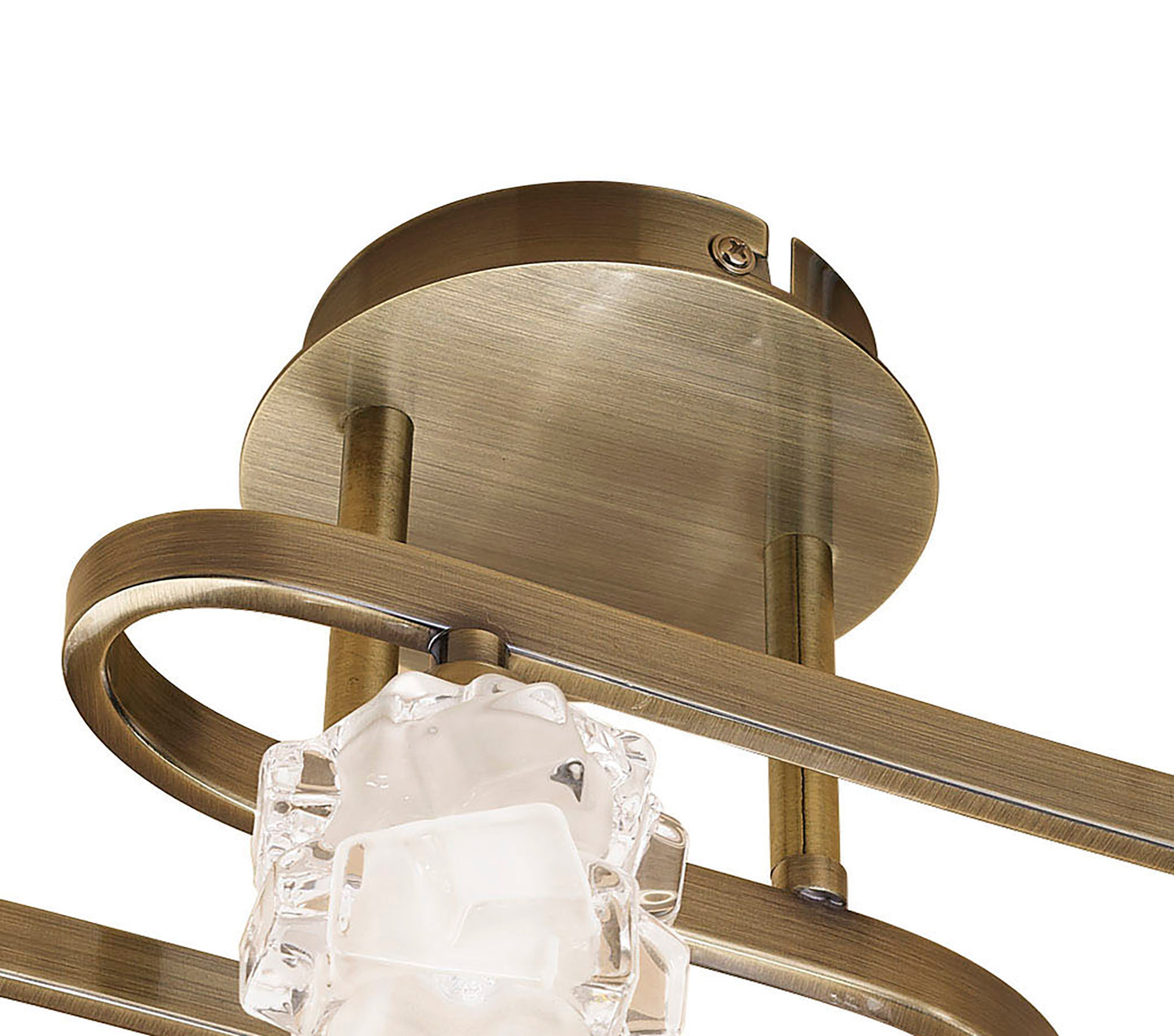 Ice Square Ceiling 4 Light G9 ECO, Antique Brass by Mantra