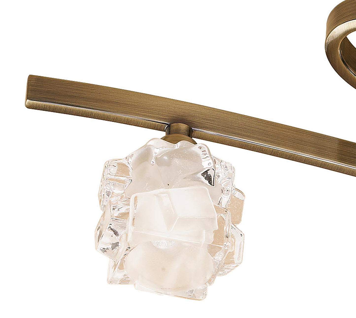 Ice Square Ceiling 4 Light G9 ECO, Antique Brass by Mantra