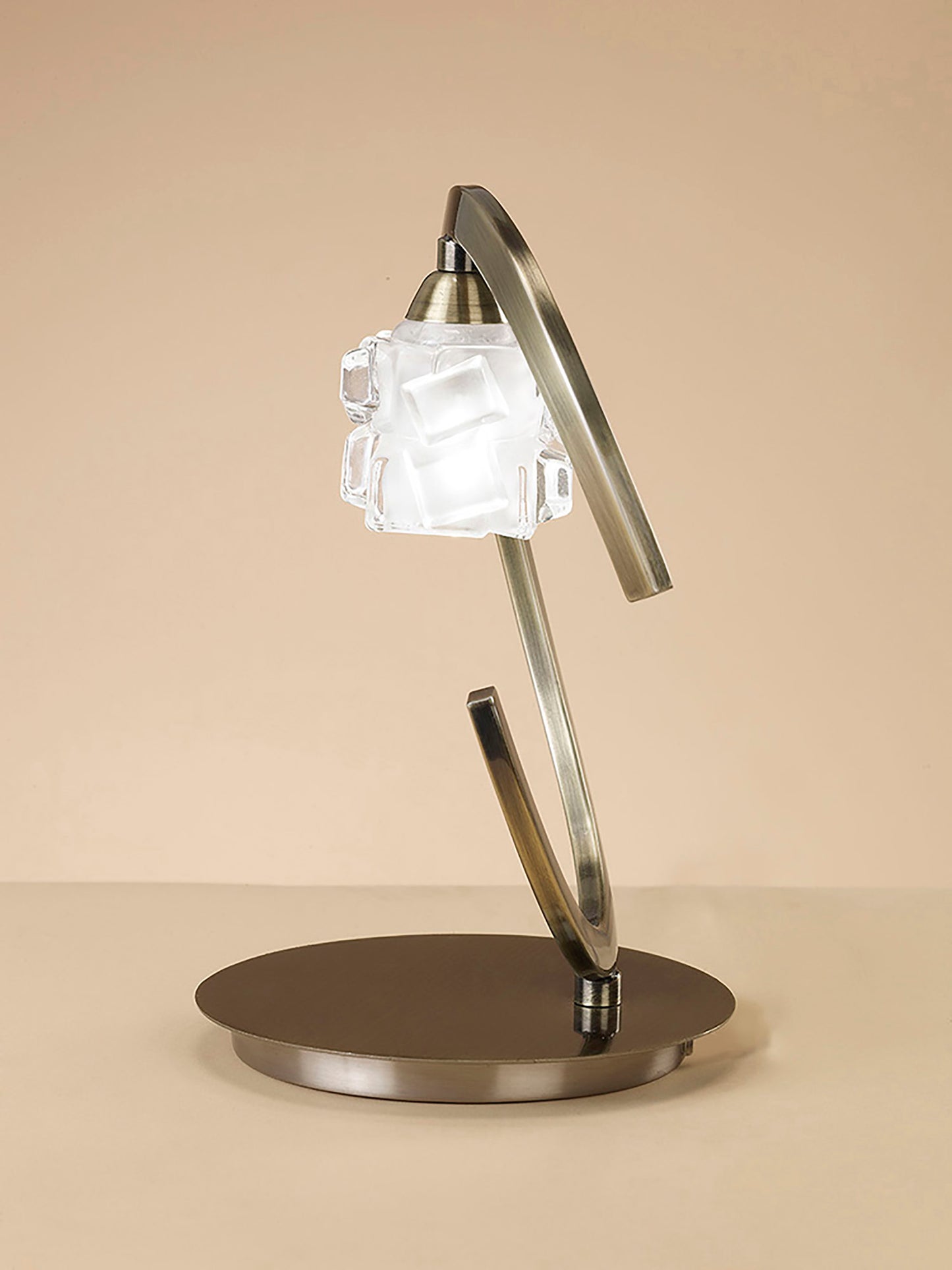 Ice Table Lamp 1 Light G9 ECO, Antique Brass by Mantra