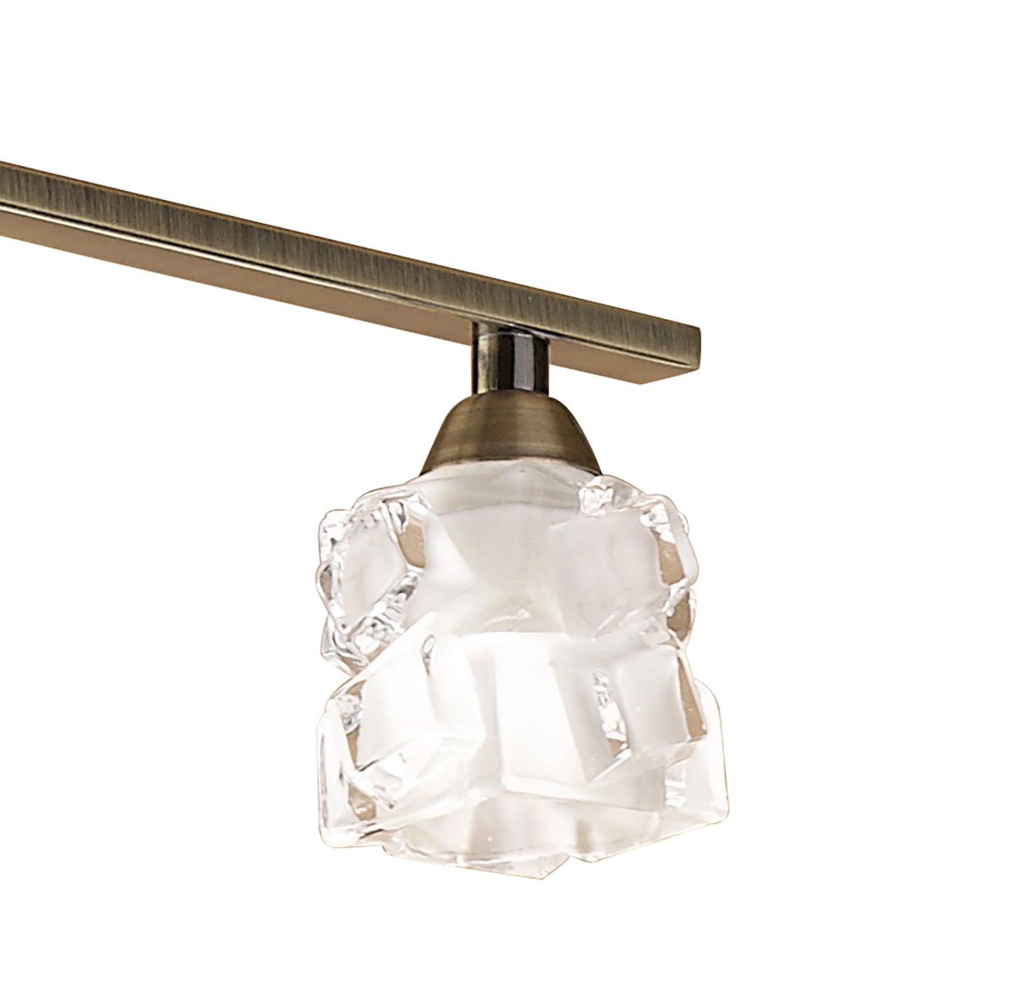 Ice Linear Pendant 4 Light G9 ECO Bar, Antique Brass by Mantra