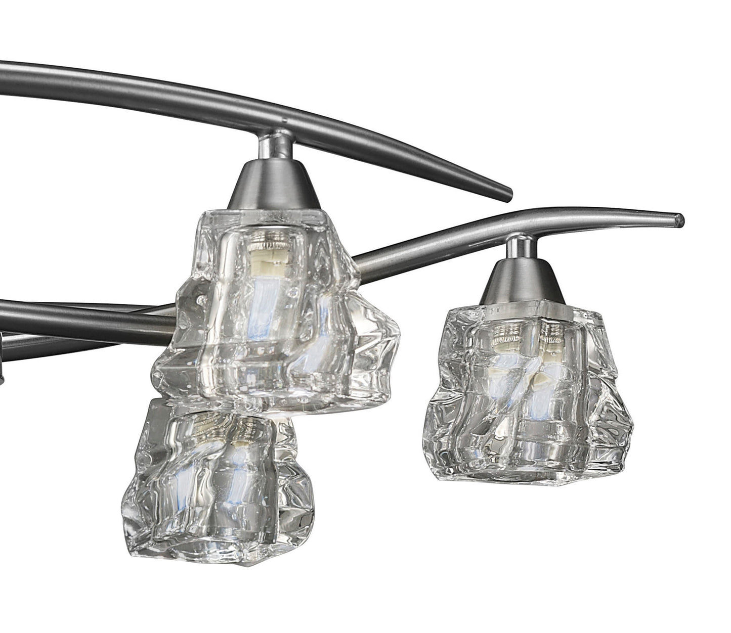 Iku Telescopic Convertible To Semi Flush 6 Light G9, Satin Nickel by Mantra