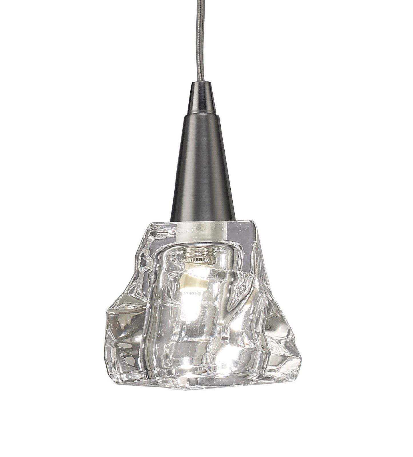 Iku Pendant 1 Light G9, Satin Nickel by Mantra