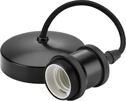 6" E27 Vintage Pendant Set - Matt Black - 8271MB