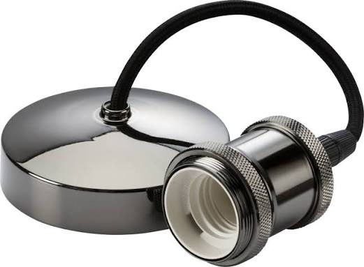 6" E27 Vintage Pendant Set - Black Nickel - 8271BN