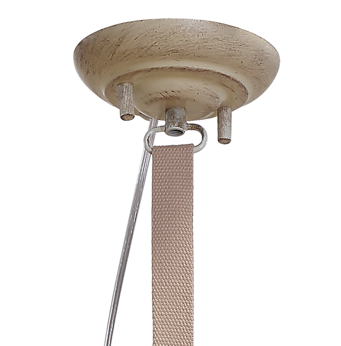 Industrial Ceiling 1 Light 40W E27 Medium, Sand Metal, Beige Belt by Mantra