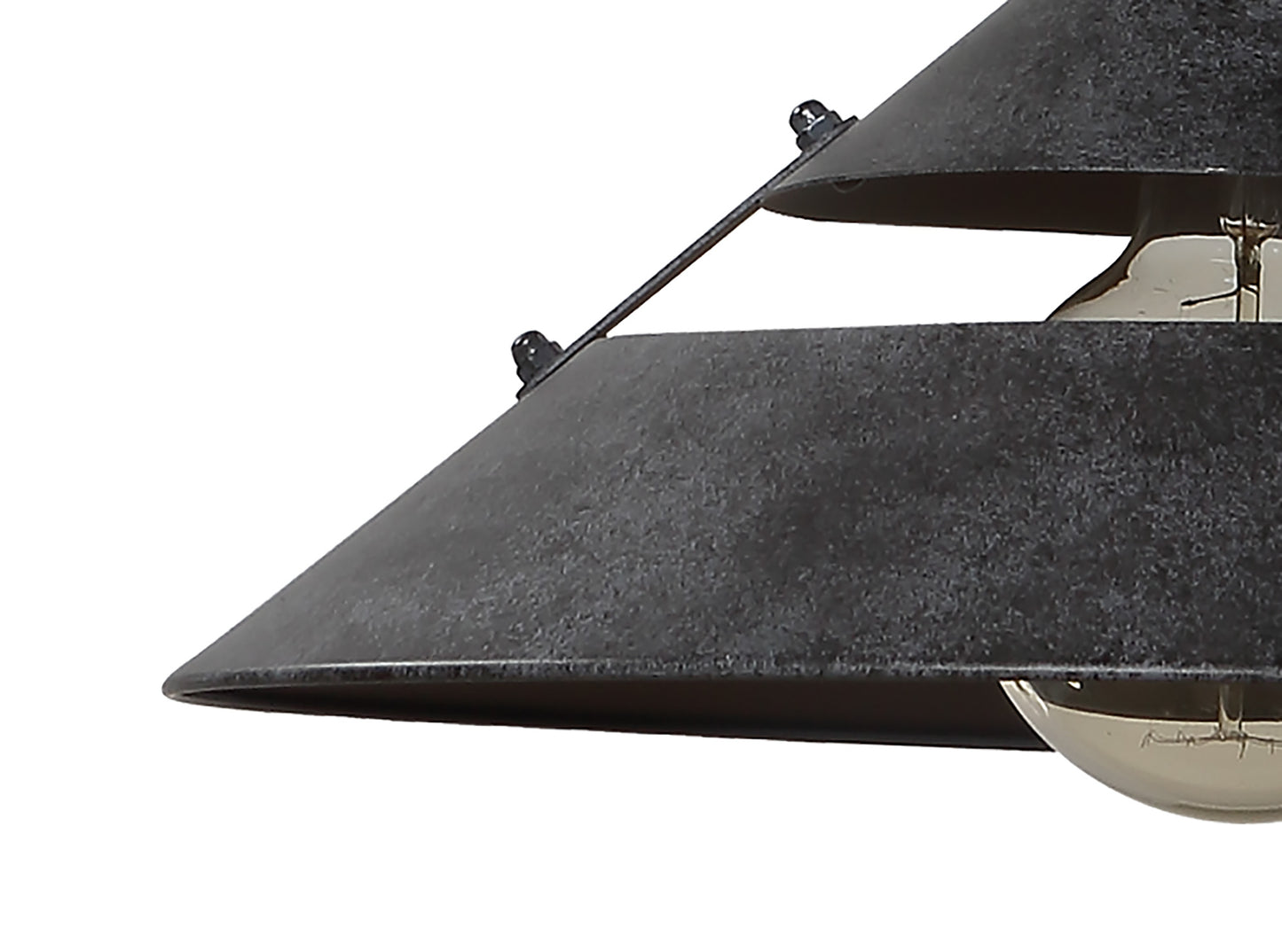 Industrial Ceiling 1 Light 40W E27 Medium, Oxide Metal, Black Belt by Mantra