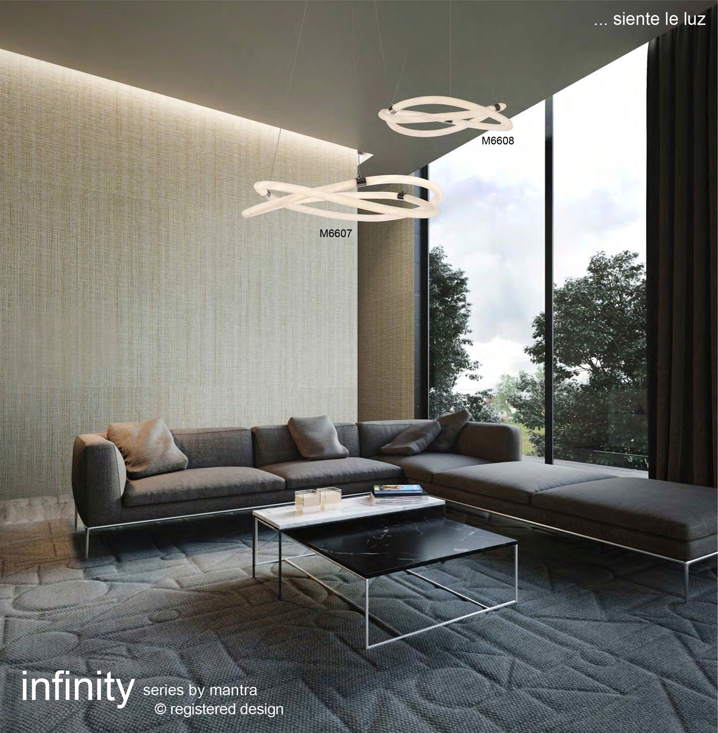 Infinity II Ceiling, 42W LED, 3000K, 3150lm, IP20, Chrome, 3yrs Warranty by Mantra