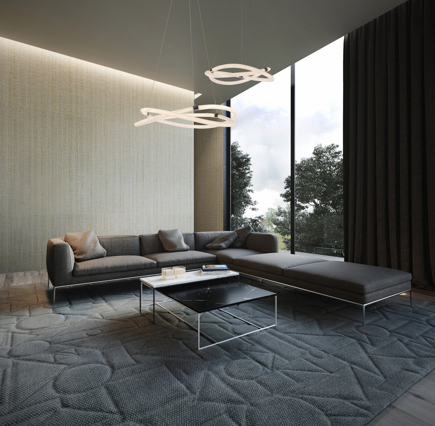Infinity II Ceiling, 60W LED, 3000K, 4500lm, IP20, Chrome, 3yrs Warranty by Mantra