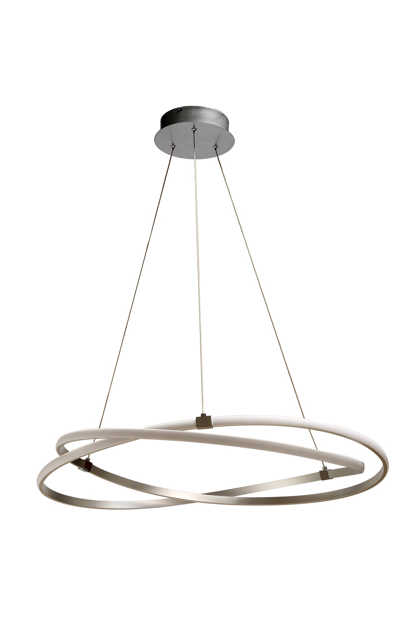 Infinity Pendant 42W LED 3000K, 3400lm, Silver/Polished Chrome/White Acrylic, 3yrs Warranty by Mantra