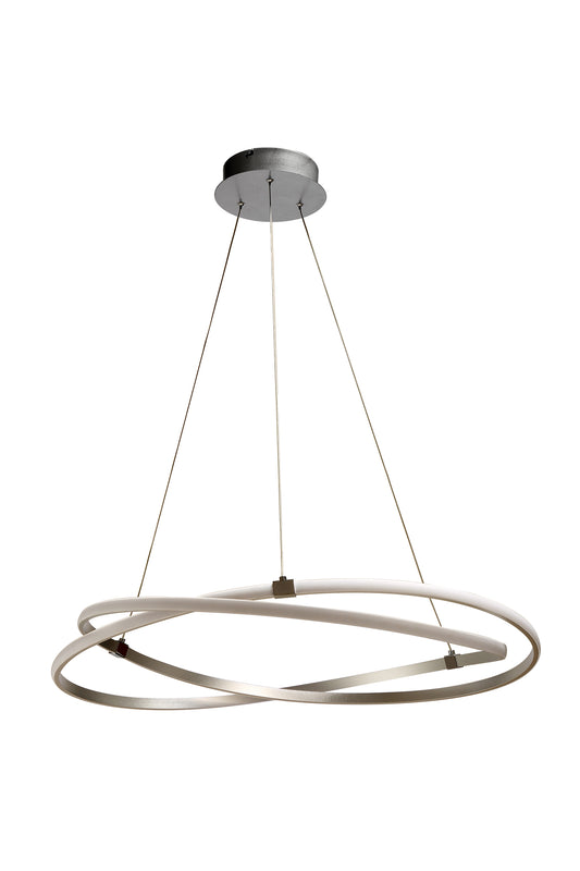 Infinity Pendant 42W LED 3000K, 3400lm, Silver/Polished Chrome/White Acrylic, 3yrs Warranty by Mantra