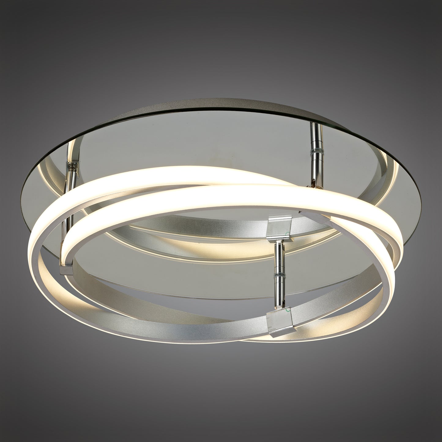 Infinity Flush 30W LED 3000K, 2500lm, Silver/Polished Chrome/White Acrylic, 3yrs Warranty by Mantra