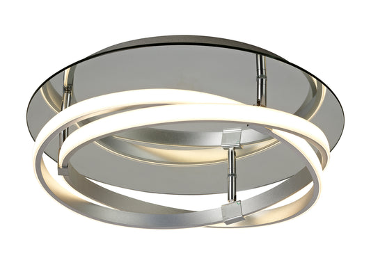 Infinity Flush 30W LED 3000K, 2500lm, Silver/Polished Chrome/White Acrylic, 3yrs Warranty by Mantra