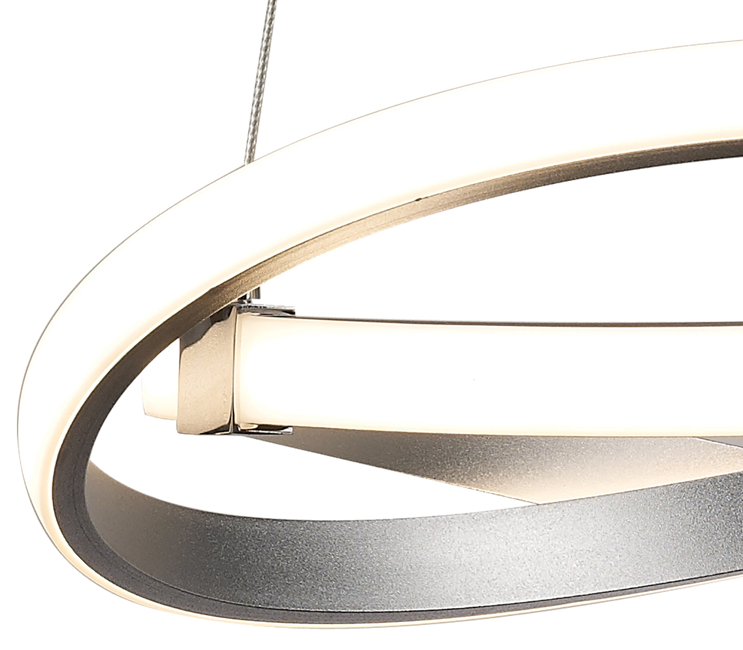 Infinity Pendant 30W LED 3000K, 2500lm, Silver/Polished Chrome/White Acrylic, 3yrs Warranty by Mantra