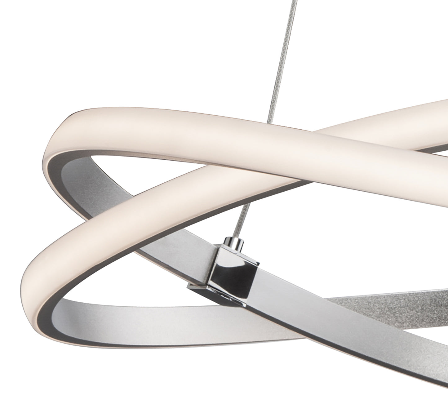 Infinity Pendant 42W LED 3000K, 3400lm, Dimmable Silver/Polished Chrome/White Acrylic, 3yrs Warranty by Mantra