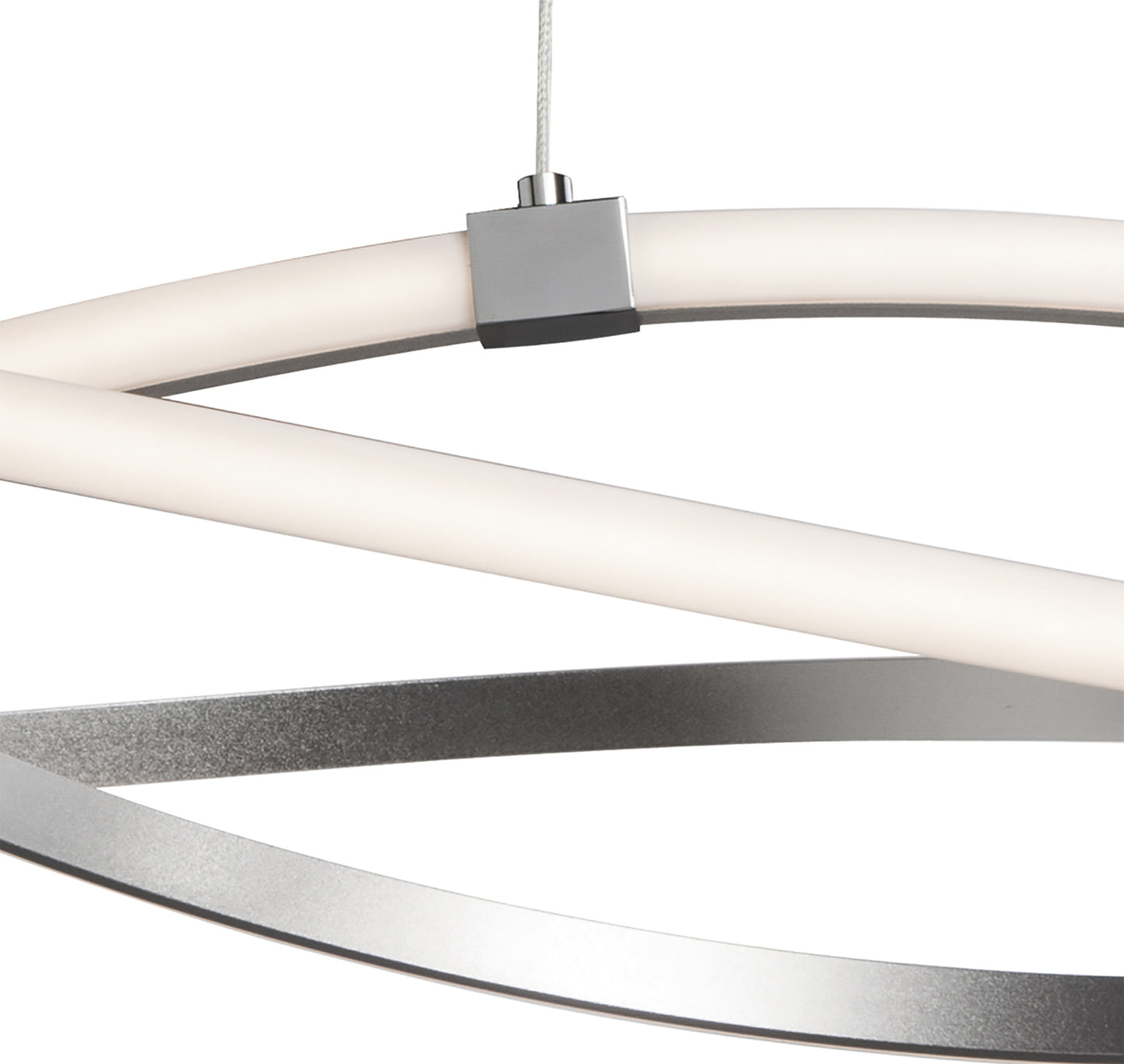 Infinity Pendant 42W LED 3000K, 3400lm, Dimmable Silver/Polished Chrome/White Acrylic, 3yrs Warranty by Mantra