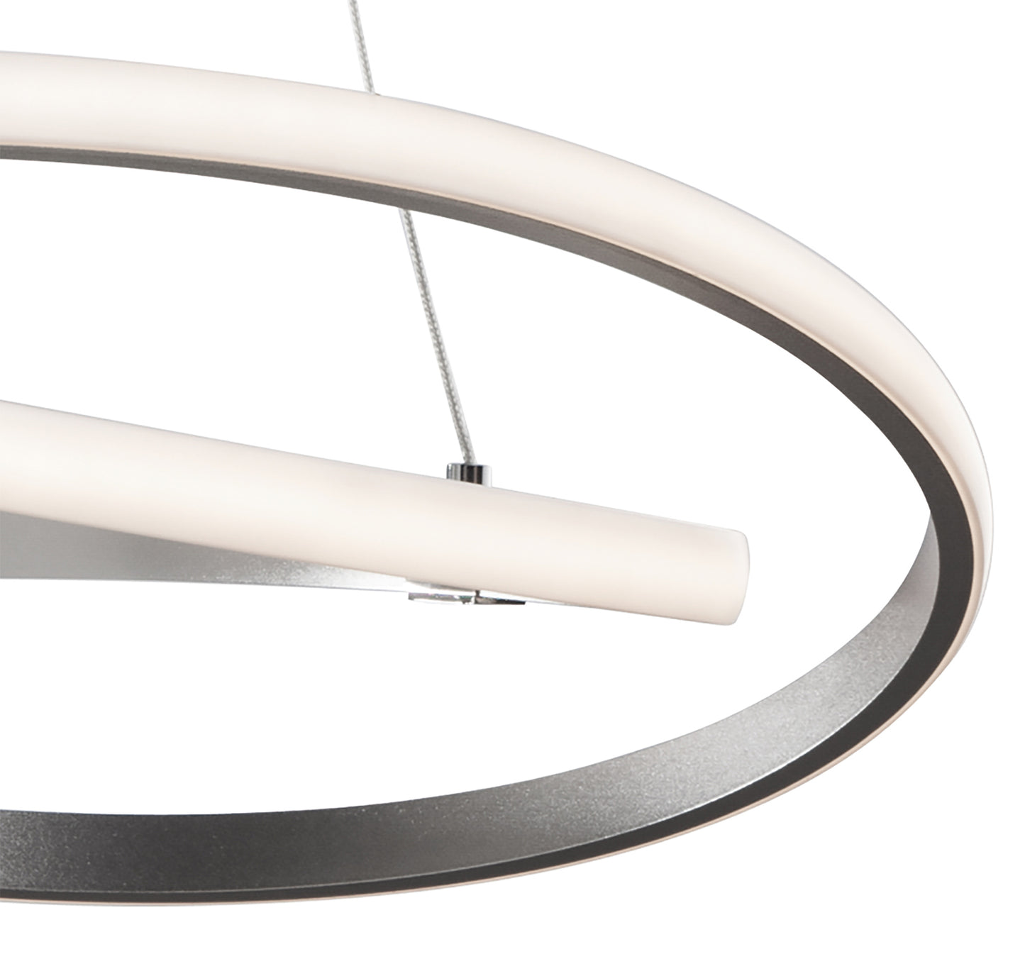 Infinity Pendant 42W LED 3000K, 3400lm, Dimmable Silver/Polished Chrome/White Acrylic, 3yrs Warranty by Mantra