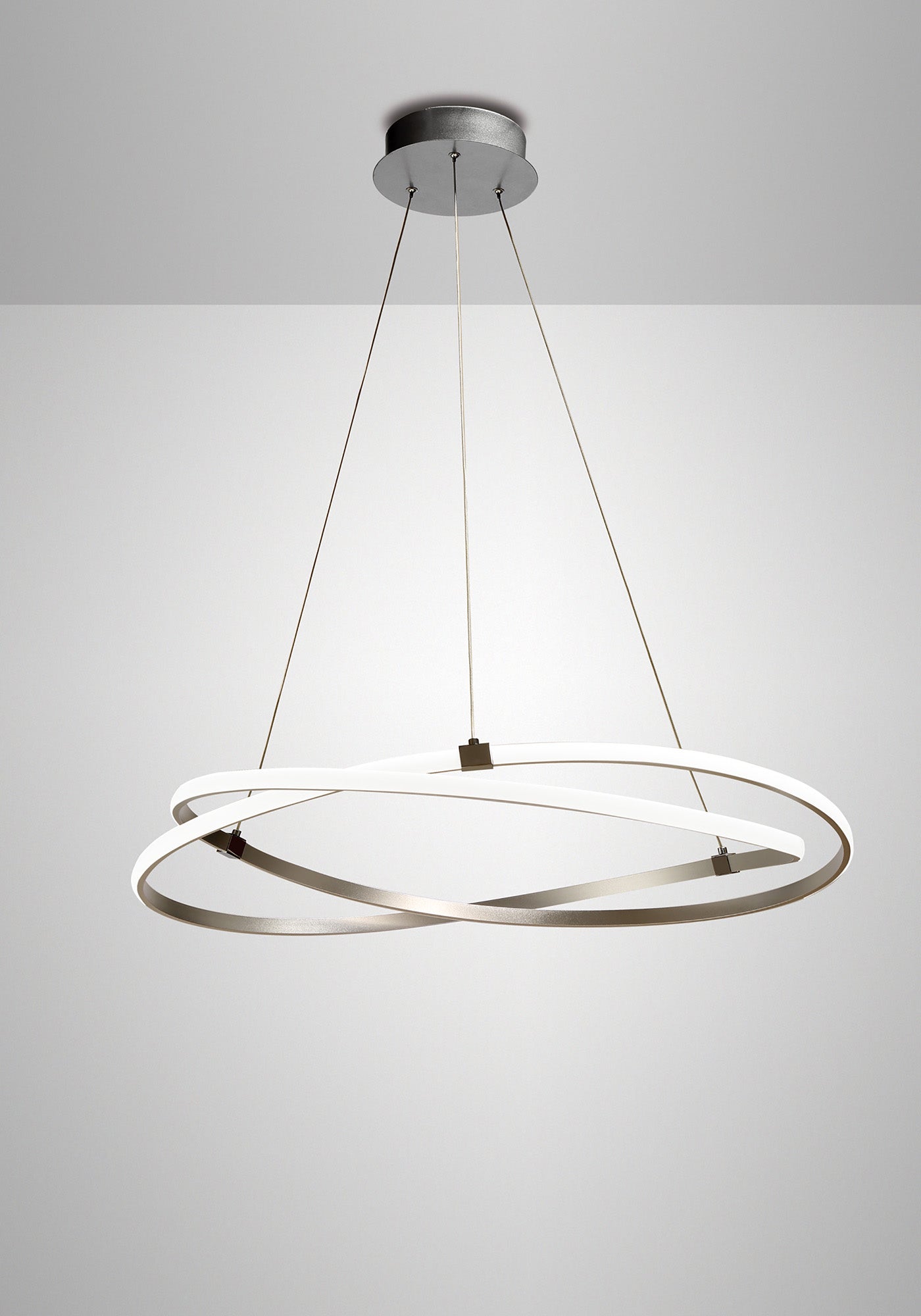 Infinity Pendant 60W LED 3000K, 4500lm, Dimmable Silver/Polished Chrome/White Acrylic, 3yrs Warranty by Mantra