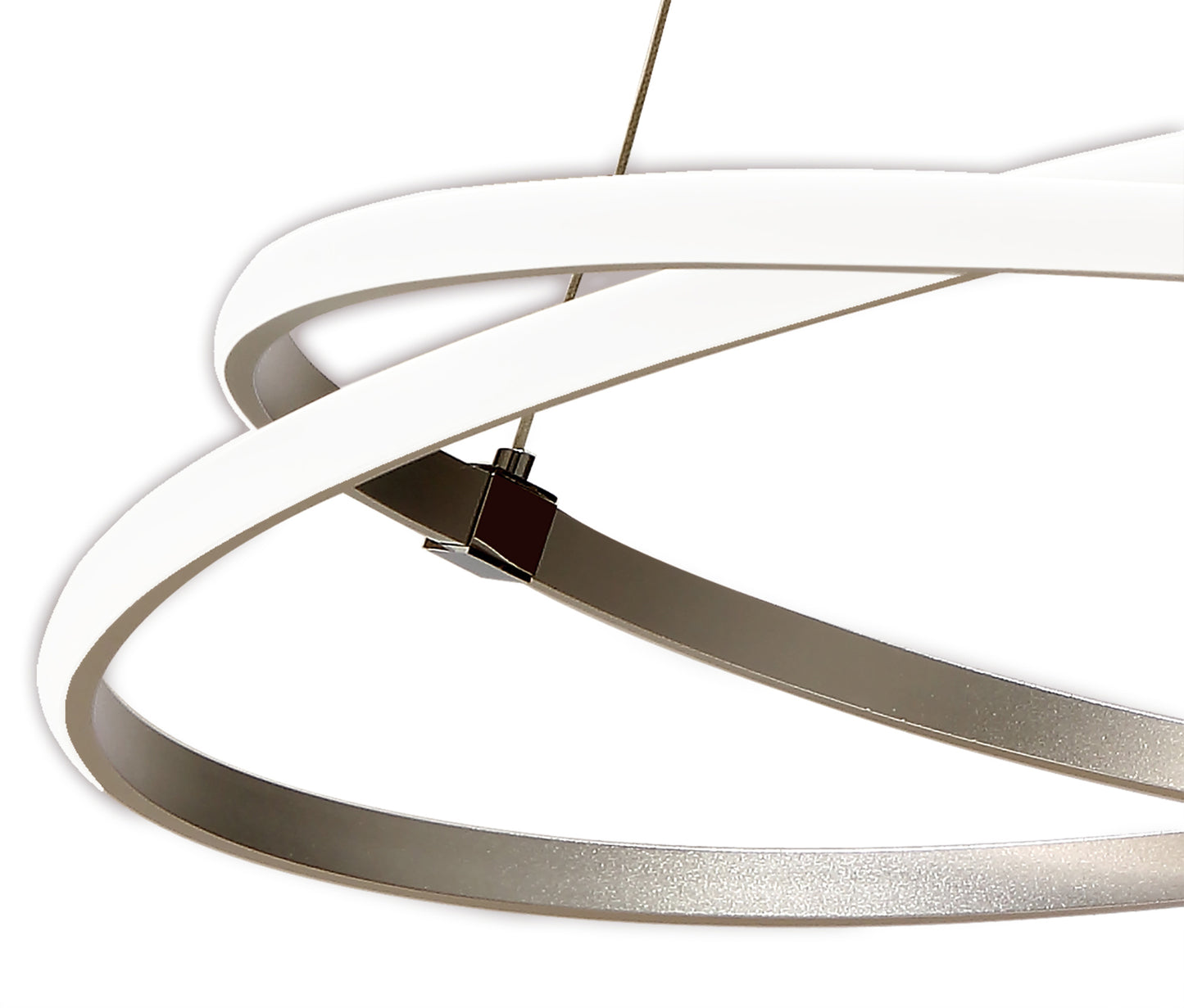 Infinity Pendant 60W LED 3000K, 4500lm, Dimmable Silver/Polished Chrome/White Acrylic, 3yrs Warranty by Mantra