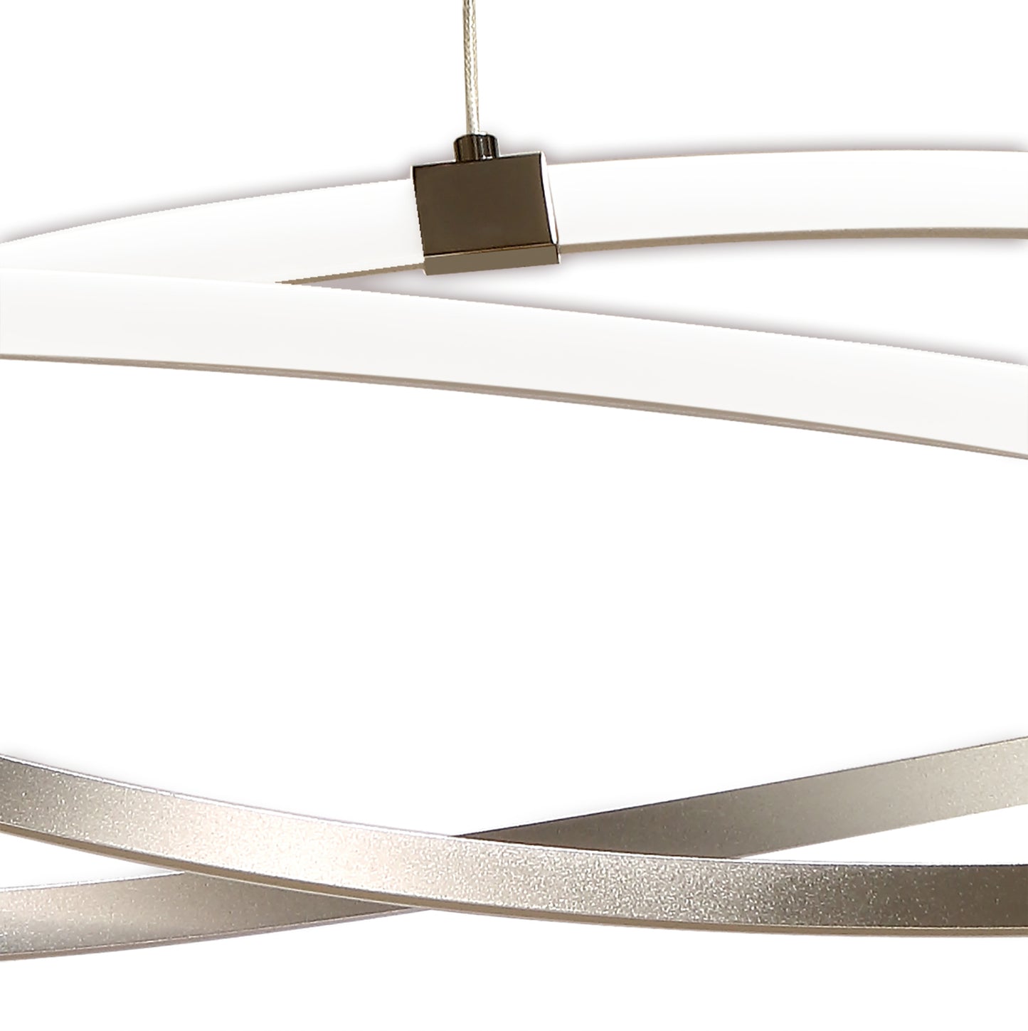 Infinity Pendant 60W LED 3000K, 4500lm, Dimmable Silver/Polished Chrome/White Acrylic, 3yrs Warranty by Mantra