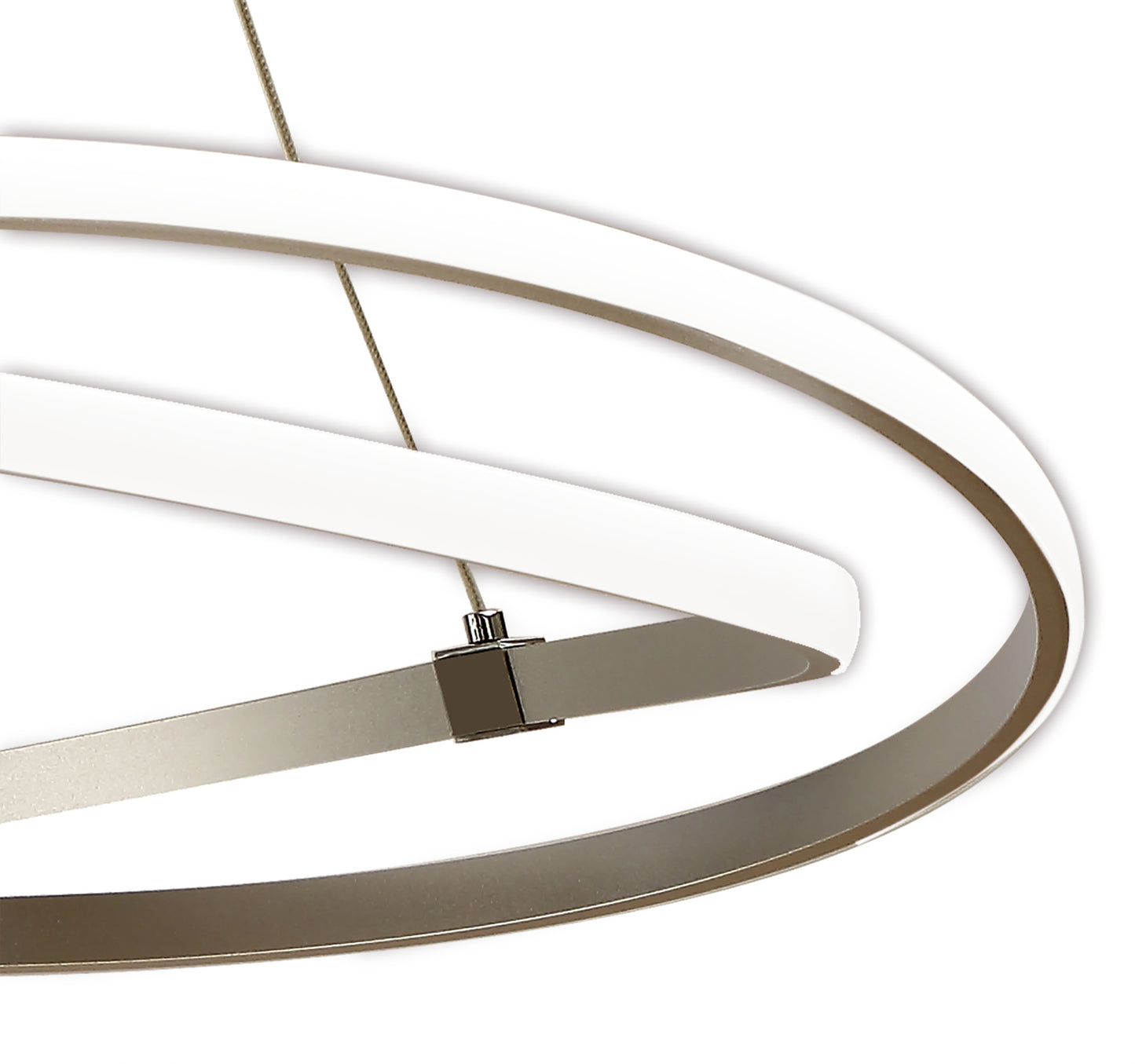 Infinity Pendant 60W LED 3000K, 4500lm, Dimmable Silver/Polished Chrome/White Acrylic, 3yrs Warranty by Mantra