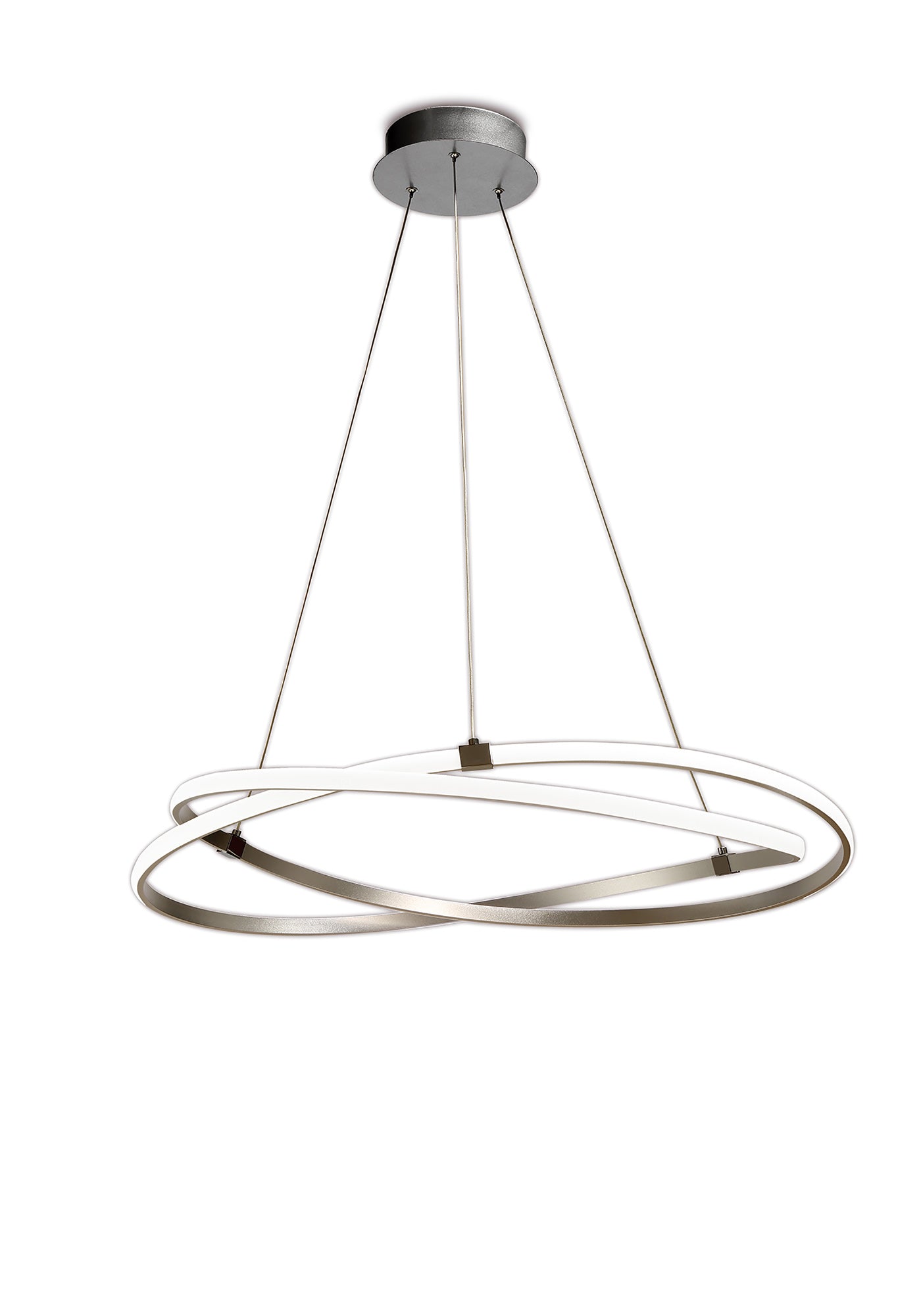 Infinity Pendant 60W LED 3000K, 4500lm, Dimmable Silver/Polished Chrome/White Acrylic, 3yrs Warranty by Mantra