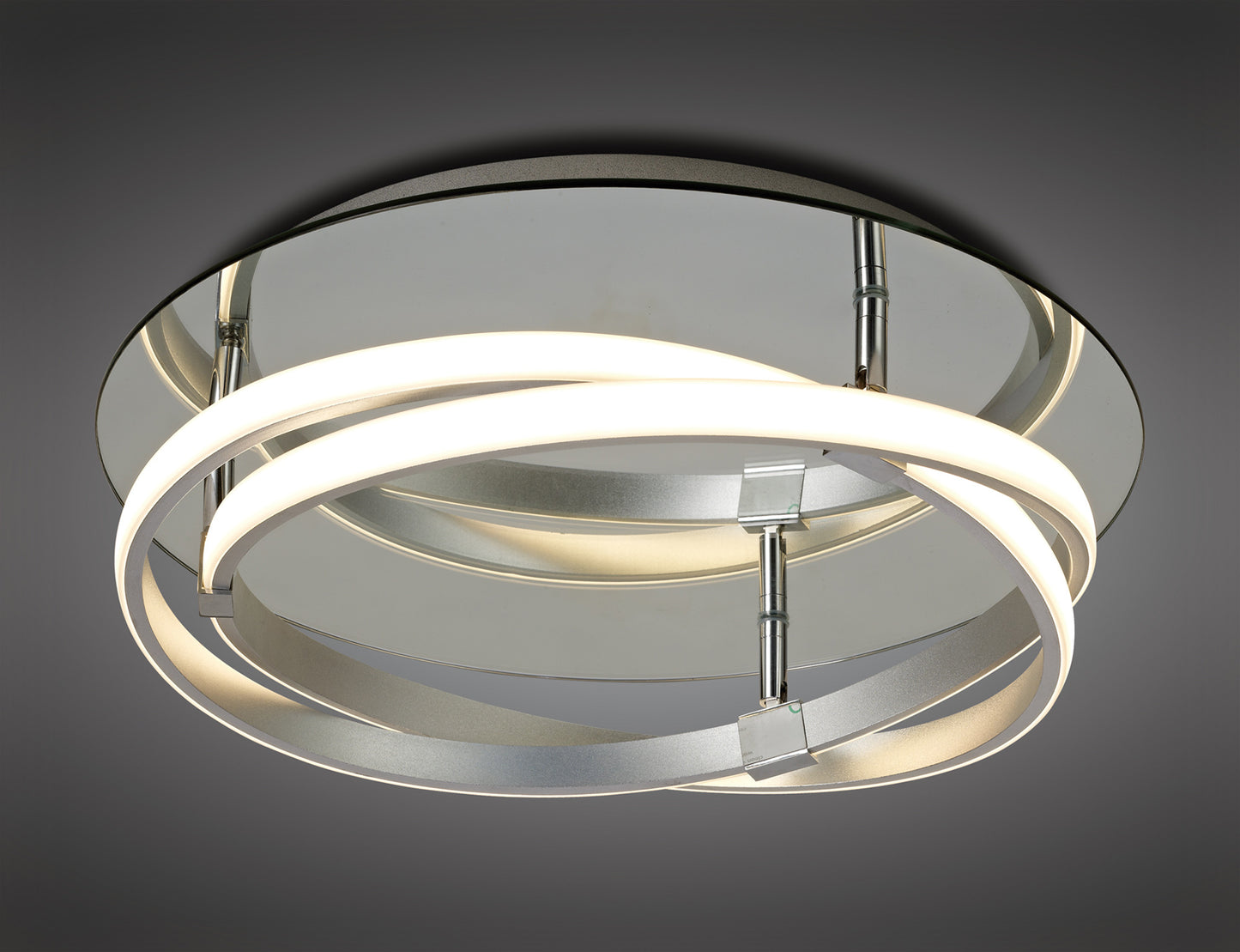 Infinity Flush 30W LED 3000K, 2500lm, Dimmable Silver/Polished Chrome/White Acrylic, 3yrs Warranty by Mantra