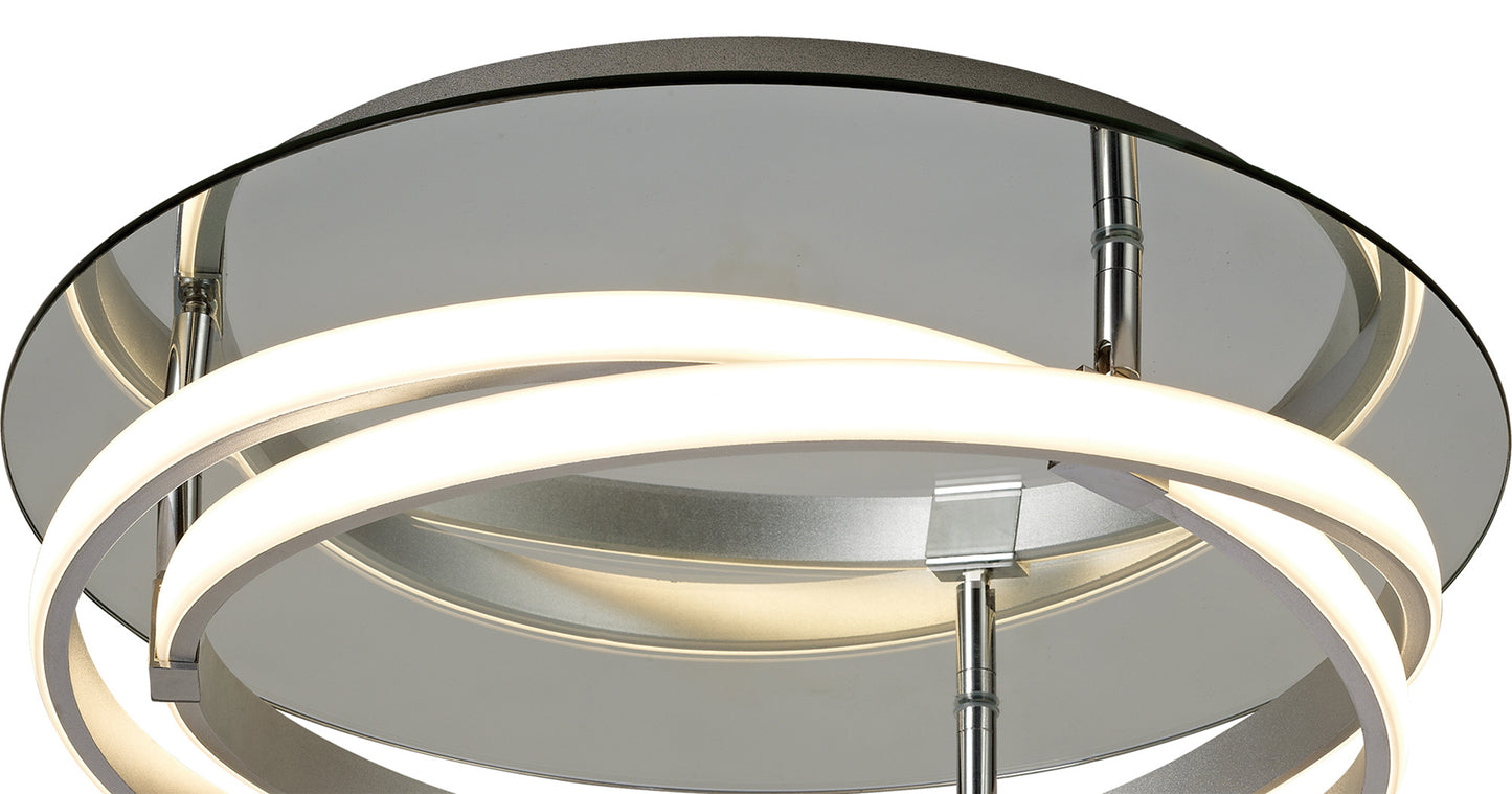 Infinity Flush 30W LED 3000K, 2500lm, Dimmable Silver/Polished Chrome/White Acrylic, 3yrs Warranty by Mantra