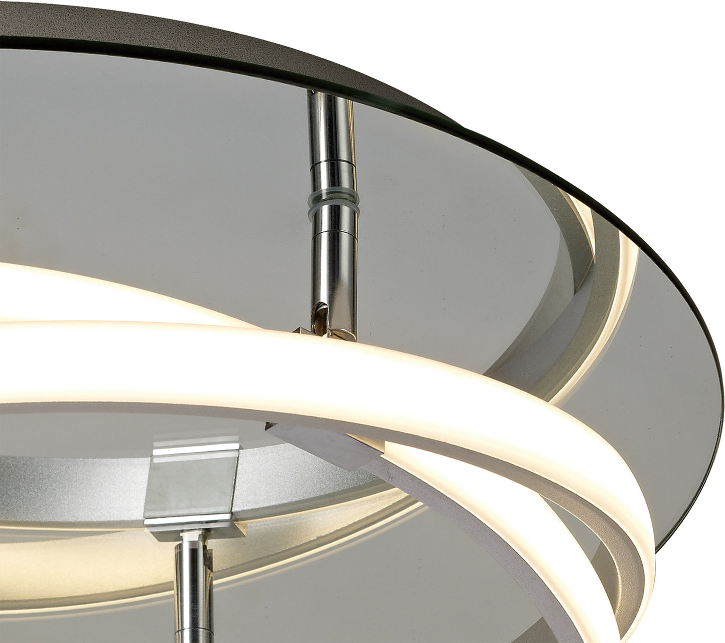 Infinity Flush 30W LED 3000K, 2500lm, Dimmable Silver/Polished Chrome/White Acrylic, 3yrs Warranty by Mantra