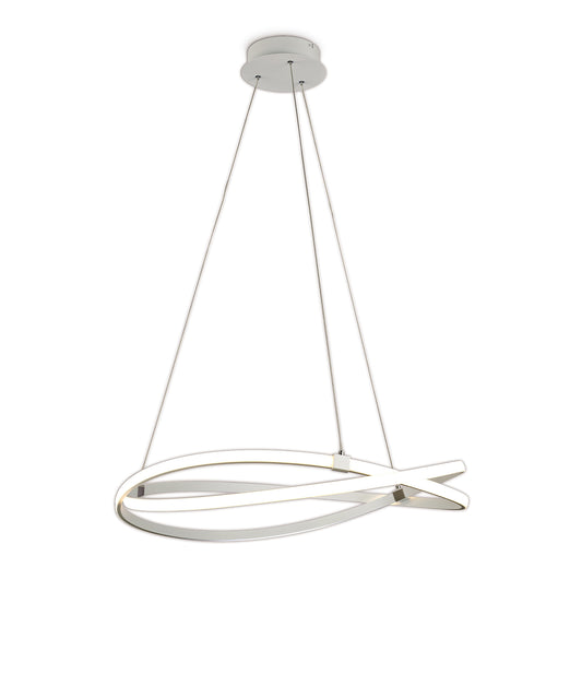 Infinity Blanco Pendant 60W LED 2800K, 4500lm, Dimmable White/White Acrylic, 3yrs Warranty by Mantra