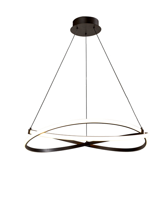 Infinity Pendant 42W LED 2800K, 3400lm, Brown Oxide/White Acrylic, 3yrs Warranty by Mantra