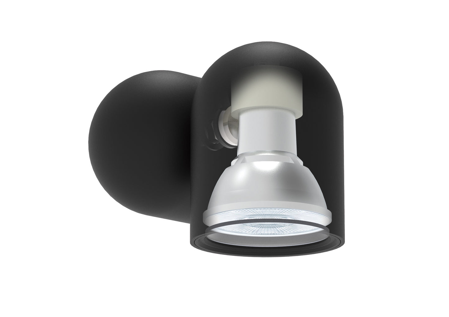 Ios Adjustable Spotlight Wall Lamp, 1 x GU10, Black by Mantra