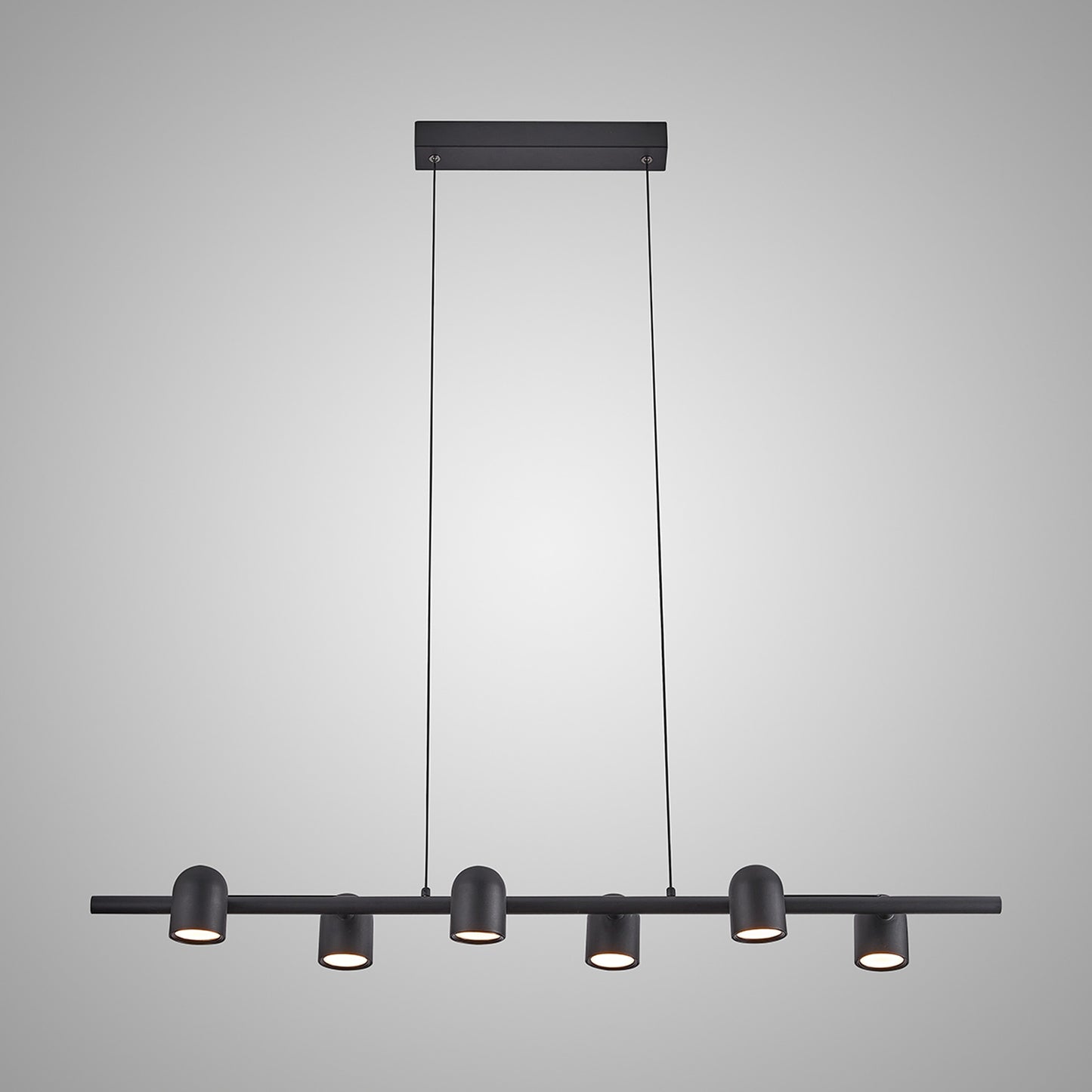 Ios Linear Pendant, 6 x GU10, Black by Mantra