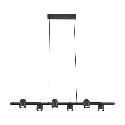 Ios Linear Pendant, 6 x GU10, Black by Mantra