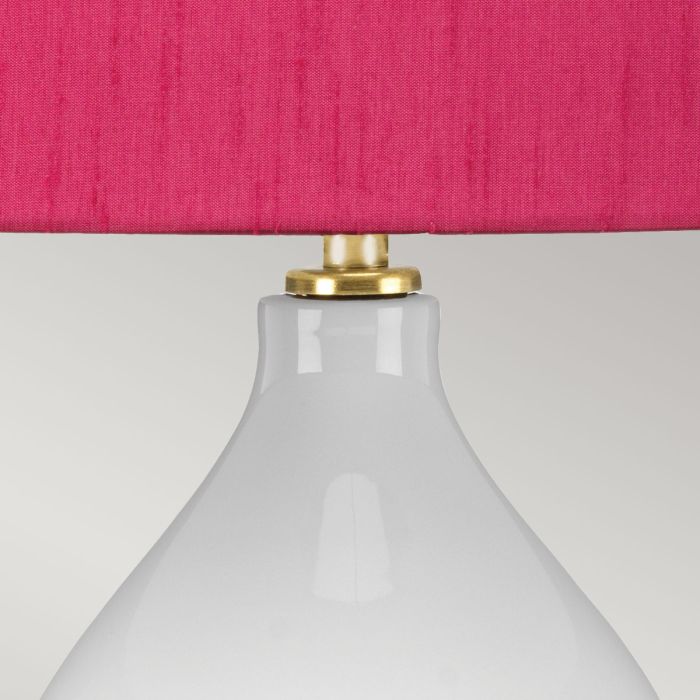 Isla 1 Light Table Light - Aged Brass, White, Pink with Cranberry Pink Shade