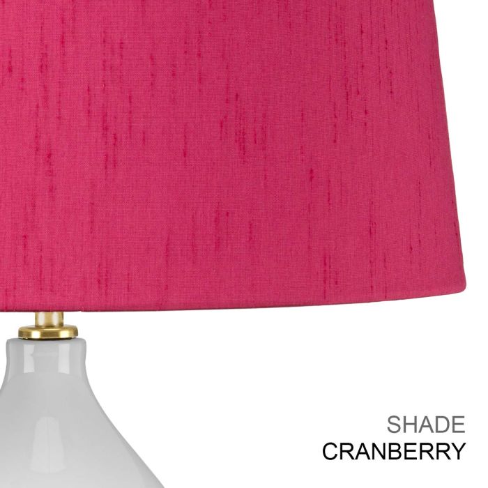 Isla 1 Light Table Light - Aged Brass, White, Pink with Cranberry Pink Shade