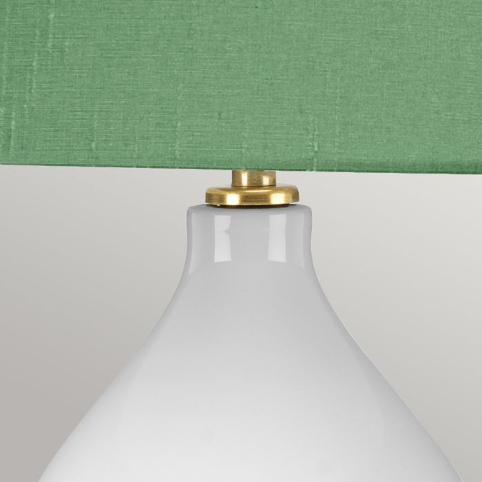 Isla 1 Light Table Light - Aged Brass, White, Green with Okra Green Shade