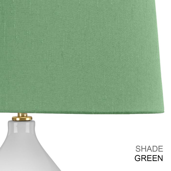 Isla 1 Light Table Light - Aged Brass, White, Green with Okra Green Shade