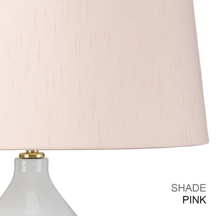 Isla 1 Light Table Light - Aged Brass, White, Pink with Cranberry Pink Shade