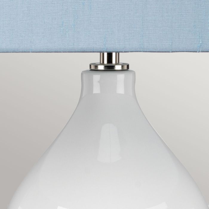 Isla 1 Light Table Light - Polished Nickel, White, Blue with Liberty Blue Shade