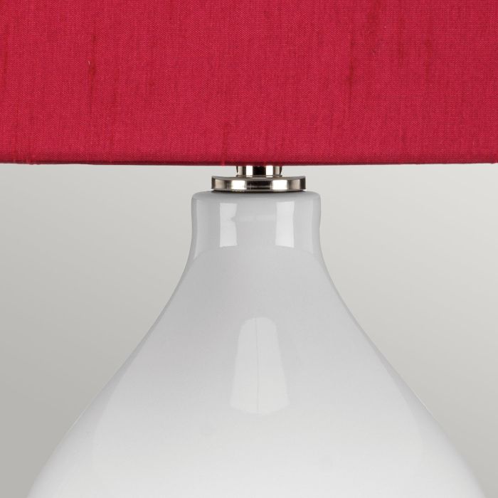 Isla 1 Light Table Light - Polished Nickel, White, Red with Beetroot Red Shade