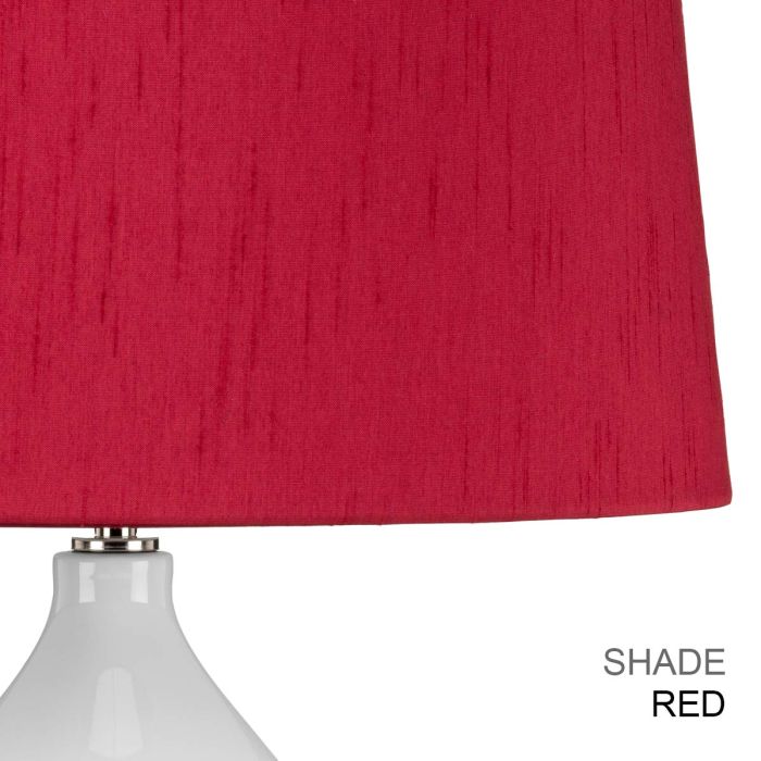 Isla 1 Light Table Light - Polished Nickel, White, Red with Beetroot Red Shade
