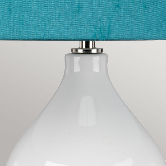 Isla 1 Light Table Light - Polished Nickel, White, Teal with Mallard Teal Shade