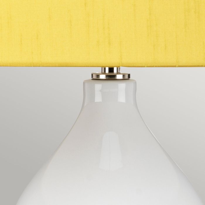 Isla 1 Light Table Light - Polished Nickel, White, Yellow with Celadine Yellow Shade