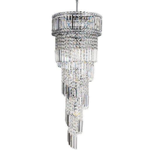 ISLA 13 Light Polished Chrome with Crystal Pendant