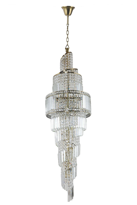 Isla 19 Light Antique Brass Crystal Light