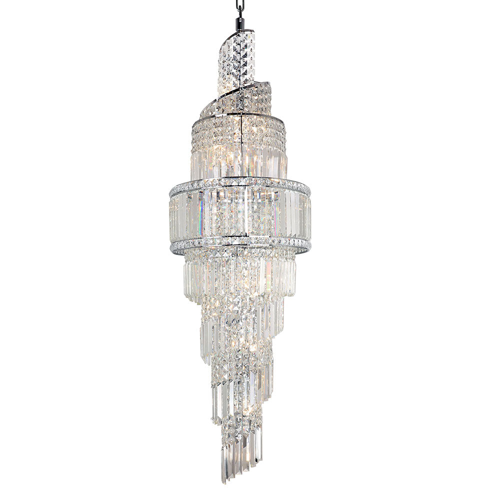 Isla 19 Light 1600mm Crystal Chrome Ceiling Light