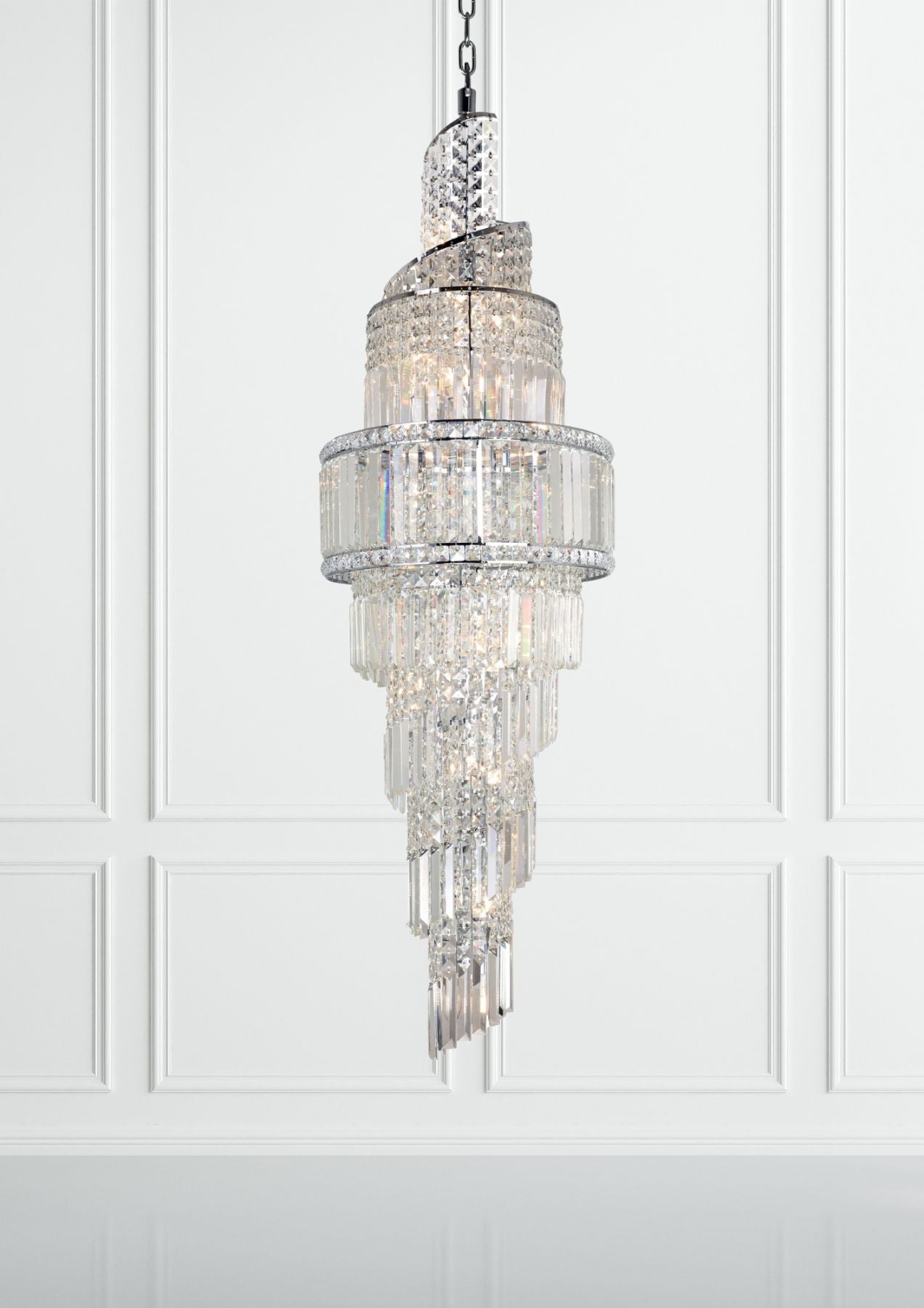 Isla 19 Light 1600mm Crystal Chrome Ceiling Light