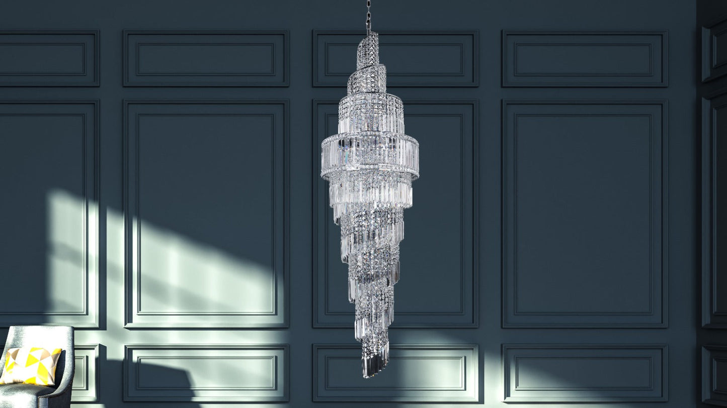 Isla 24  Light 2200mm Crystal Chrome Ceiling Light